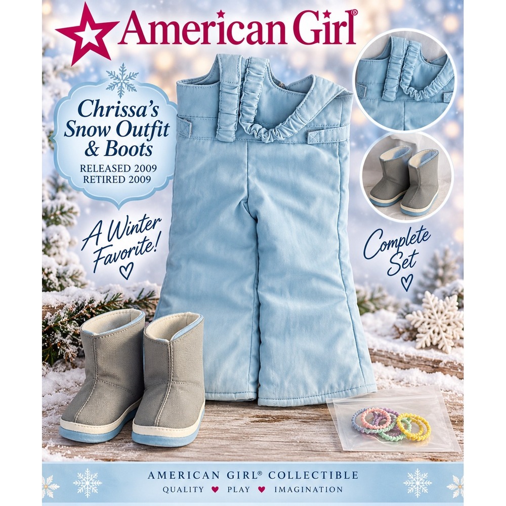 American Girl Chrissa Snow Outfit & Boots 2009 Retired Girl of the Year Blue Set
